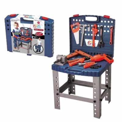 68 Piece Workbench W Realistic Tools & ELECTRIC DRILL for Construction Workshop Tool Bench