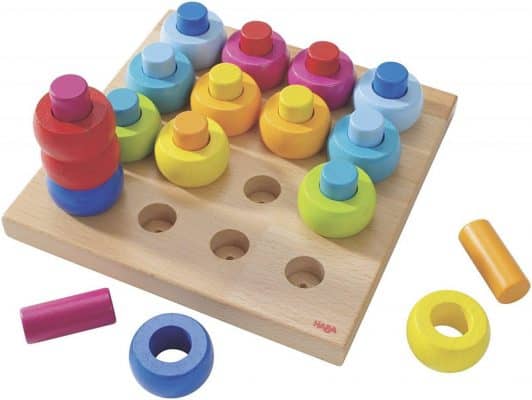 HABA Rainbow Whirls Pegging game 2-6 years