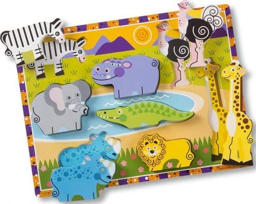 Melissa and Doug Safari Wooden Chunky Puzzle