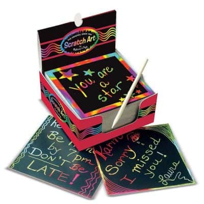 Melissa & Doug Scratch Art Rainbow Mini Notes W/ Wooden Stylus (125 ct)