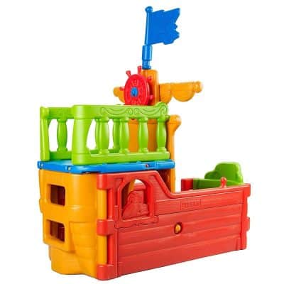 ECR4Kids Indoor/Outdoor Buccaneer Boat with Pirate Flag Play Structure for Kids