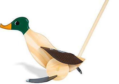 Wooden Push Pull Activity Walking Toy Duck