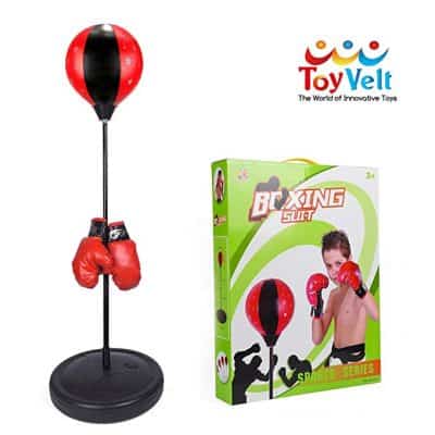 kids punching bag and gloves