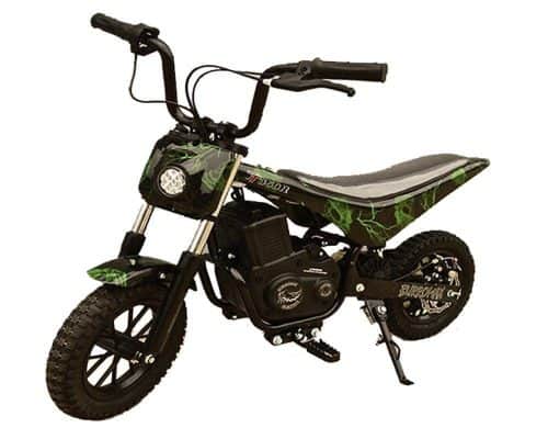 Burromax Black Green Skulls TT350R Electric Motorcycle Dirt Bike