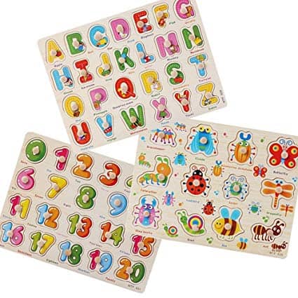 chunky wooden puzzles for toddlers