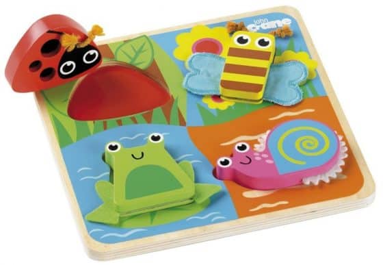 Tidlo Touch and Feel Shape Matching Wooden Bugs