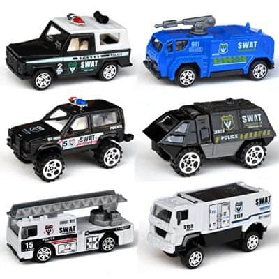 Tianmei 6 Cars in 1 Set Police Styling 1:87 Alloy Diecast Vehicle Models