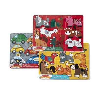 Melissa & Doug Mix ‘n Match Wooden Peg Puzzles