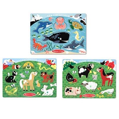 Melissa & Doug Farm, Pets, and Ocean Puzzles Set