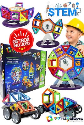 Whiz Builders Magnetic Building Block Toy Set