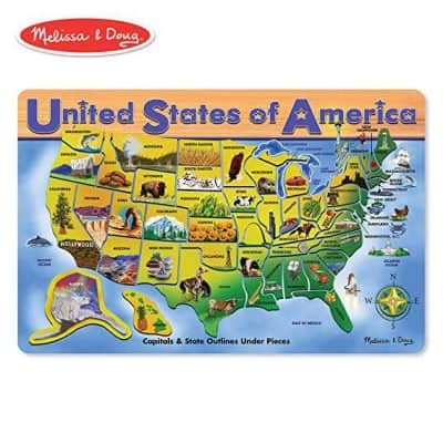 Melissa & Doug Deluxe Wooden USA Map Puzzle