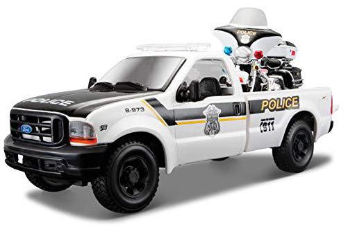 Maisto 1999 Police Ford F350 and Harley Davidson 2004 Electra Glide