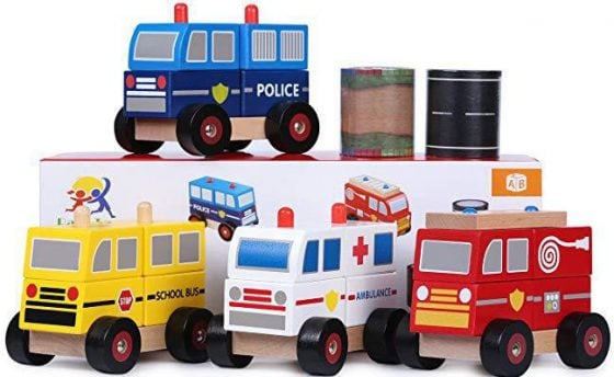 Ray's Toys Stacking Toy Trucks & Road Tapes