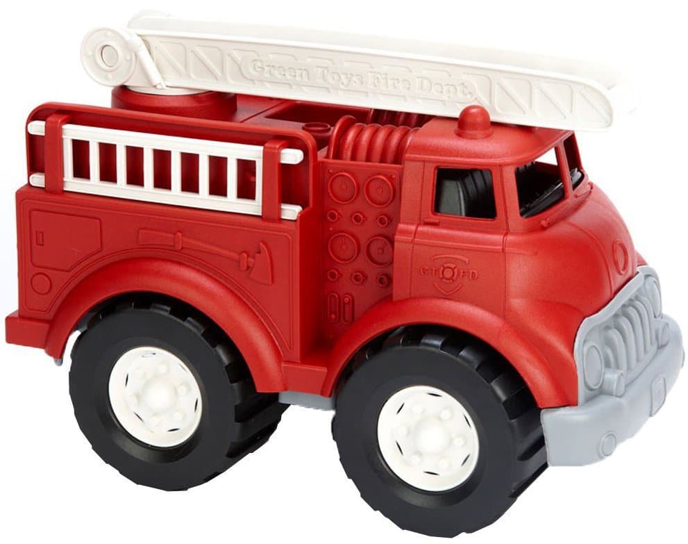 fire truck toy van pull back red