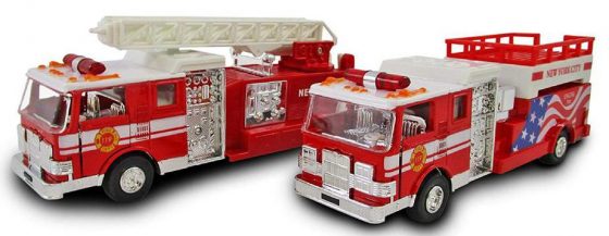 Wonder Toys 7" Fire Truck Fire Engine – 2 pack