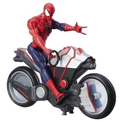 spiderman with motorcycle toy