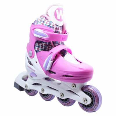 WiiSham Fun Roll Adjustable Canvas Roller Skates with Four Piles