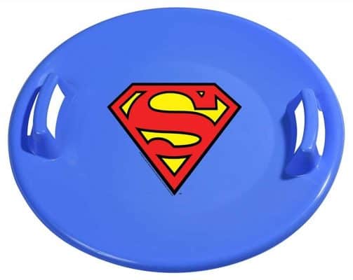 Slippery Racer Superman Downhill Pro Saucer Snow Sled, Blue