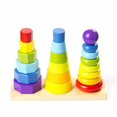 Fat Brain Toys Shape Tower GeoPeg Stacking Tower