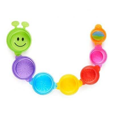 Munchkin Caterpillar Spillers Stacking and Straining Cups Bath Toy