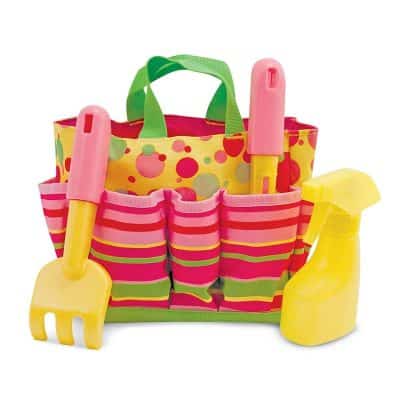 Melissa & Doug Sunny Patch Blossom Bright Gardening Tote Set with Tools