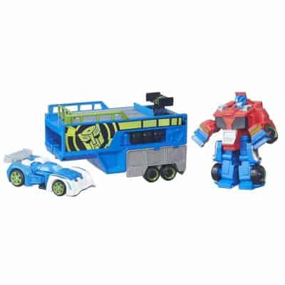 Playschool Heros Transformers Rescue Bots Optimus Prime Racing Trailer