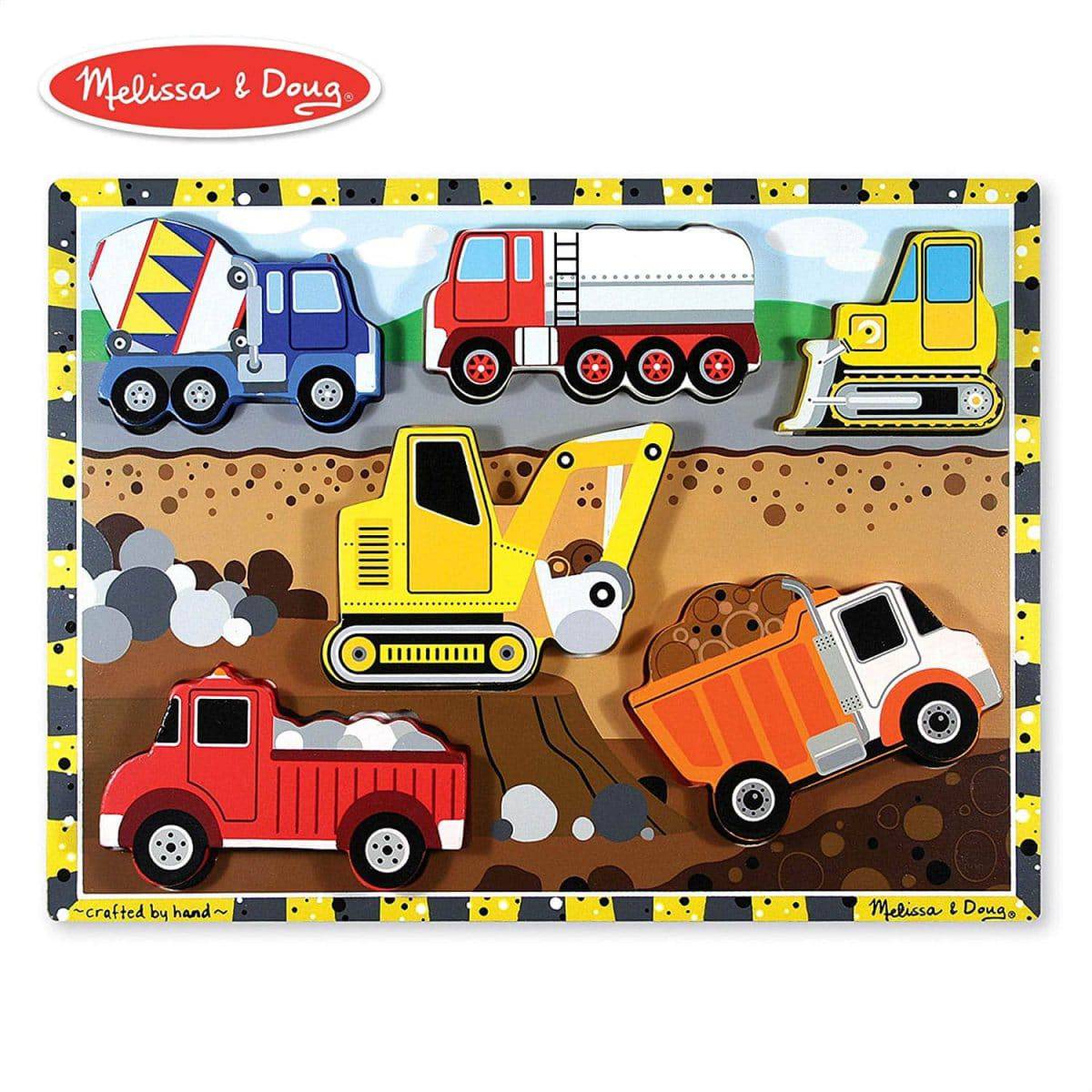 melissa & doug construction vehicle set