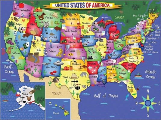 White Mountain Puzzles USA Map