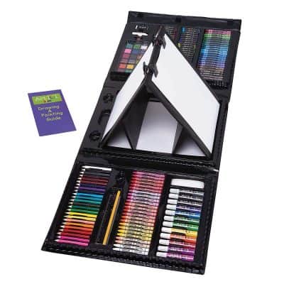 Art 101 Doodle and Color 142 Piece Beginners Art Set in a Wood Carrying  Case for Children 