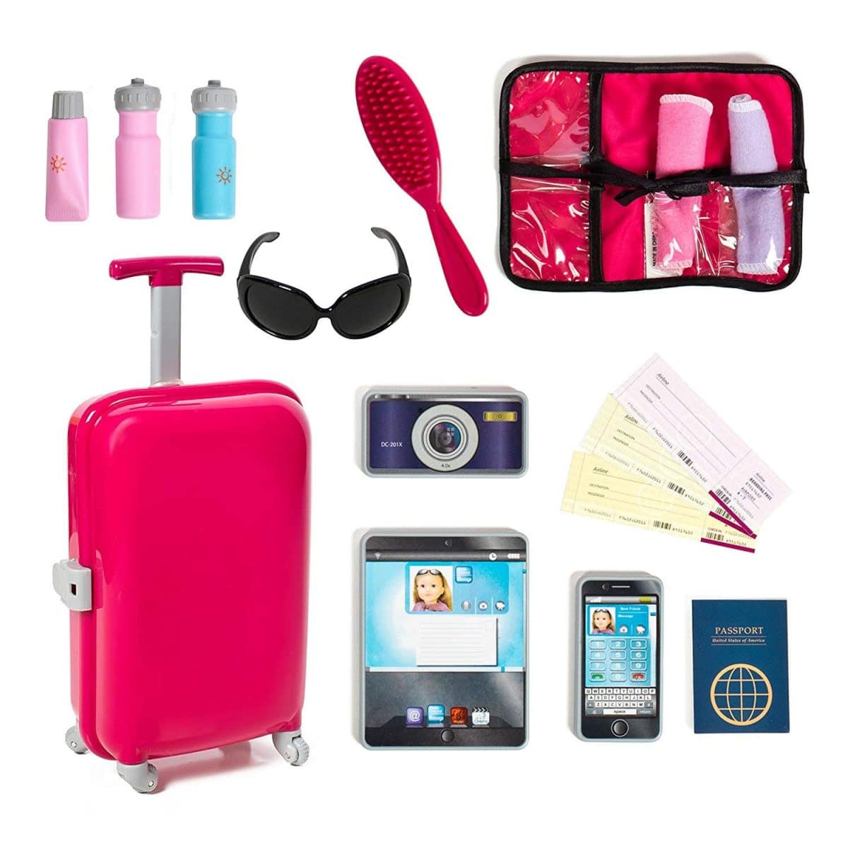 barbie doll and travel set