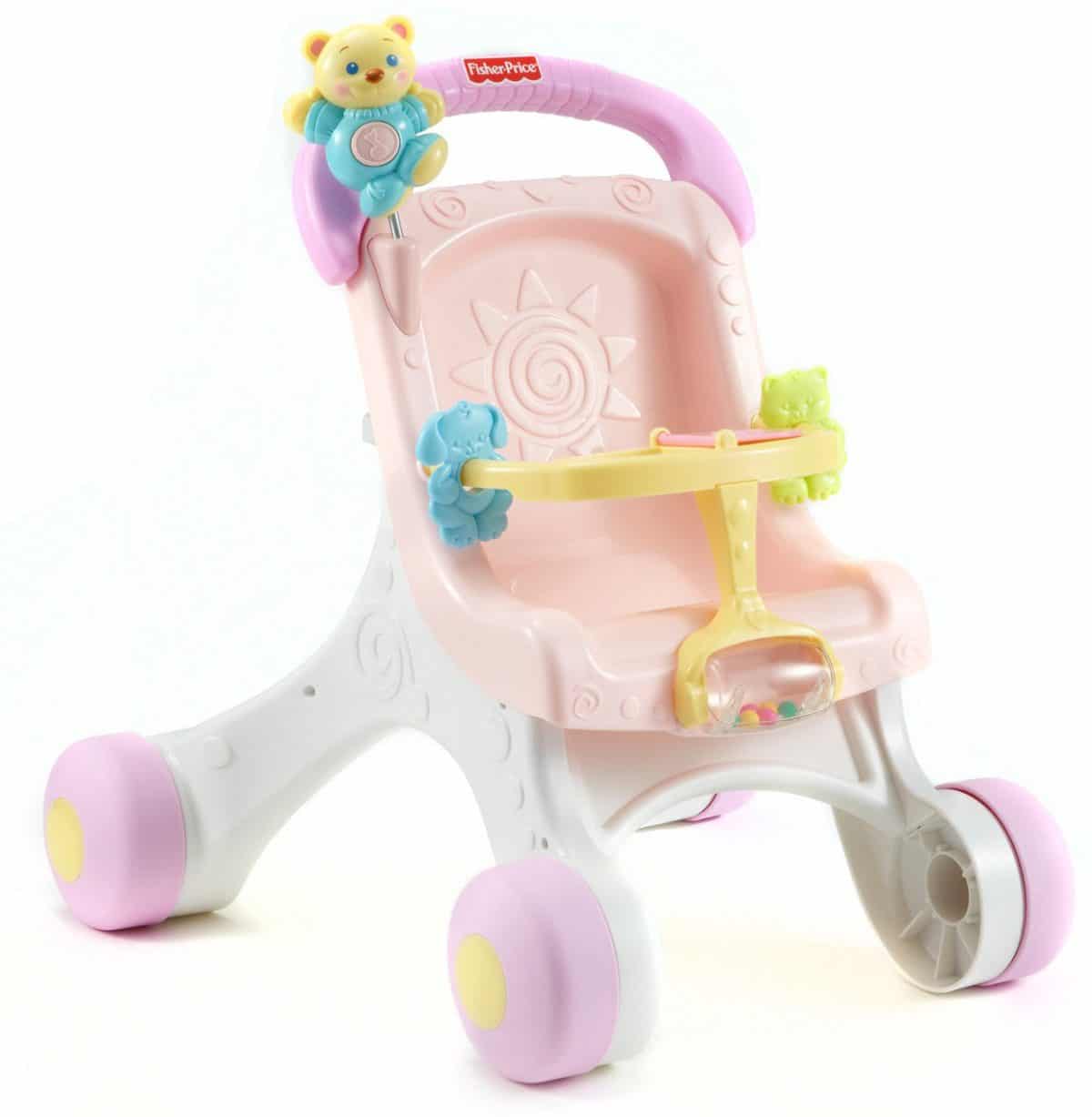 fisher price stroll along walker & baby's first doll gift set