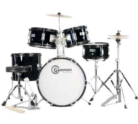 Gammon Percussion 5-Piece Black Junior Drum Set
