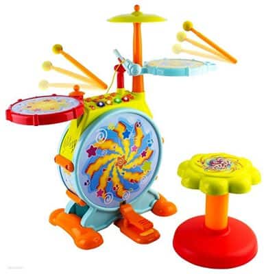 WolVol Electric Big Toy Drum Set
