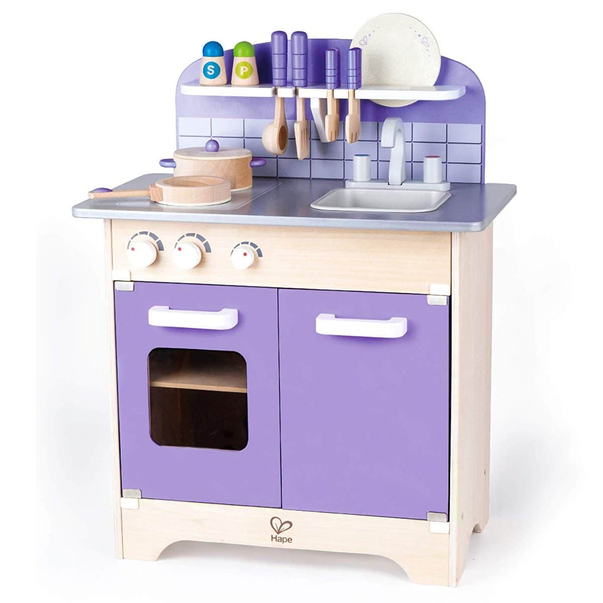 hape gourmet play kitchen starter accessories wooden play set