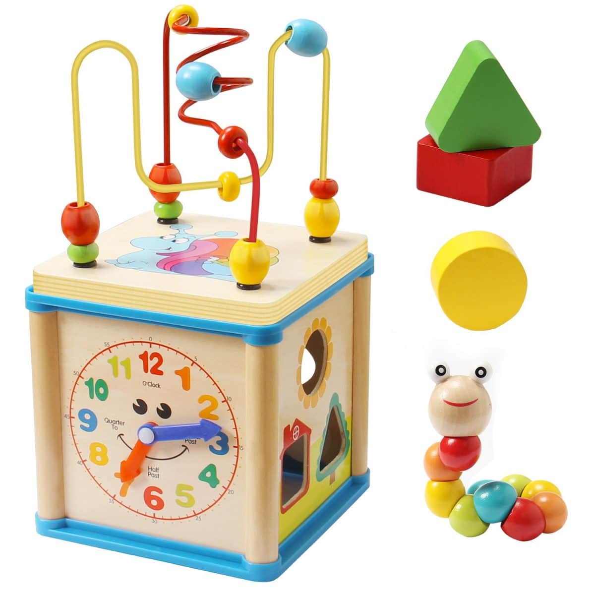 wooden activity cube for 1 year old