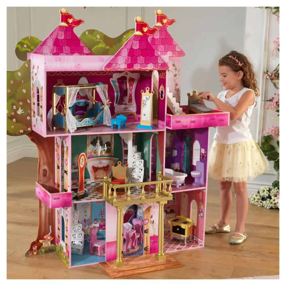 kidkraft storybook mansion dollhouse with 14 accessories included