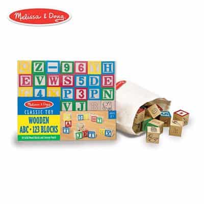 Melissa & Doug Deluxe Wooden ABC/123 Blocks Set