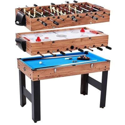 Lancaster 48” 3-in-1 Pool Billiard Slide Hockey Foosball Combo Arcade Game Table