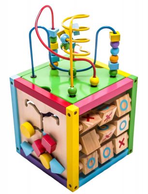 country critters wooden activity play cube by hape