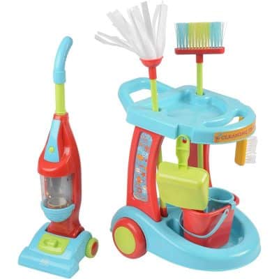 Constructive Playthings Little Helper" Cleaning Trolley 12 Piece Set