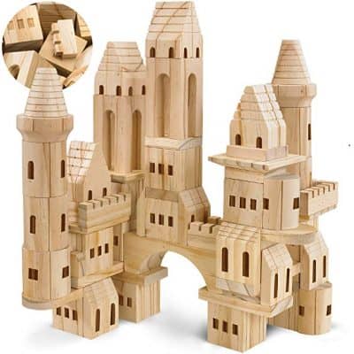 FAO Schwarz Wooden Castle Building Blocks Set