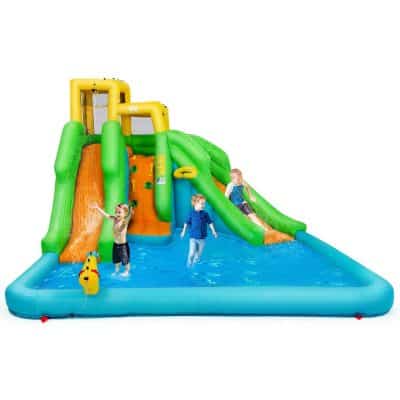 slam n curve inflatable water slide