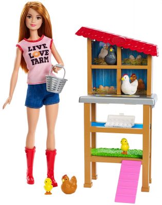 Barbie Chicken Farmer Doll Set