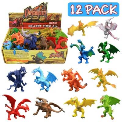 ValeforToys 12-Piece Assorted Toy Dragons