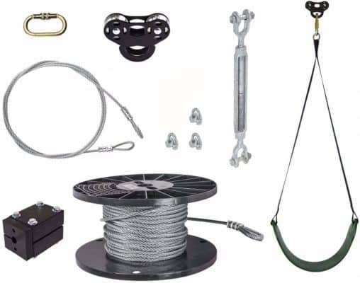 50’ Black Raptor Zip Line Kit