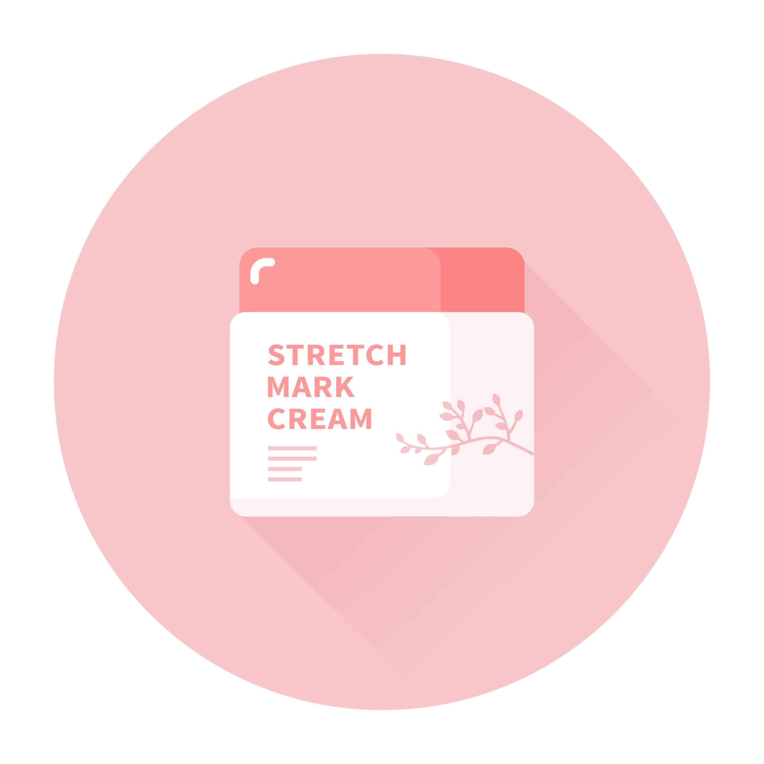 Graphic image of a pregnancy stretch mark cream