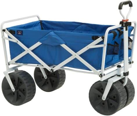 prime day price for mac sports collapsible folding outdoor utility wagon, blue