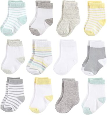 Hudson Baby Unisex Cotton Rich Newborn Socks 