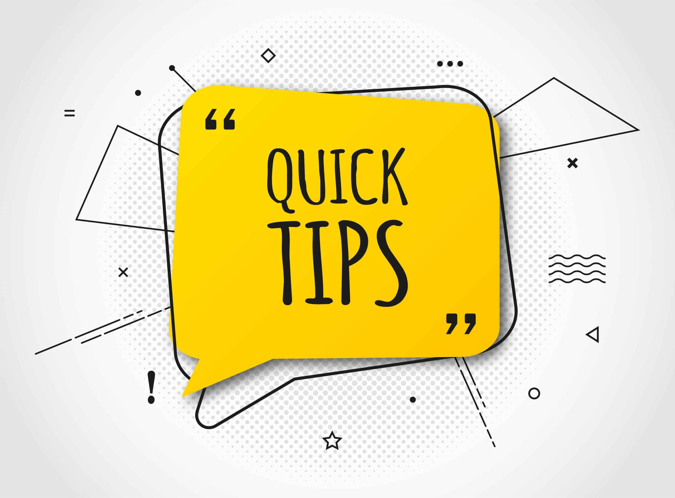 a banner that says quick tips